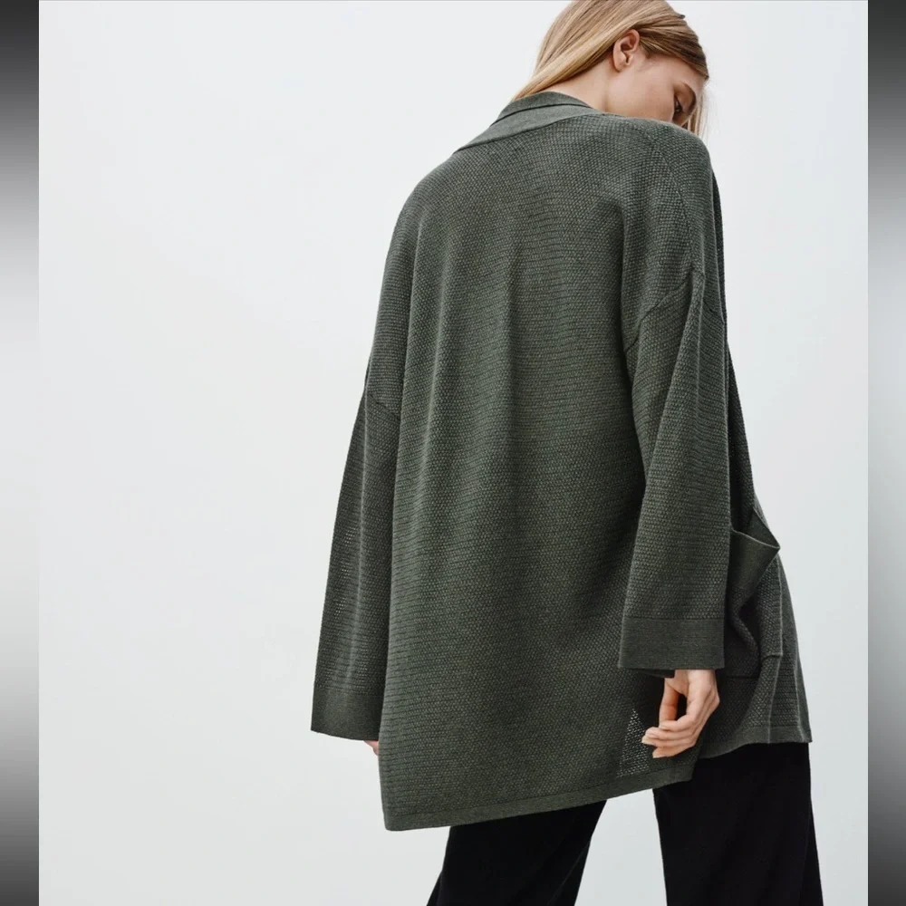 Aritzia Wilfred Grey Knit  Copernic Silk Cashmere Open Cardigan size XXS - Picture 16 of 16